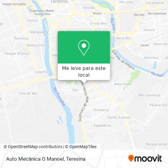 Auto Mecânica O Manoel mapa