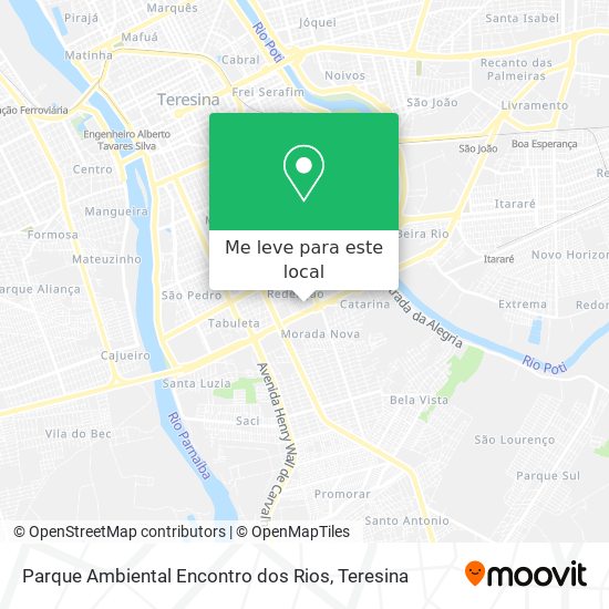 Parque Ambiental Encontro dos Rios mapa