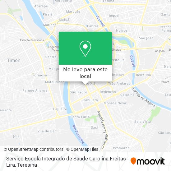 Serviço Escola Integrado de Saúde Carolina Freitas Lira mapa