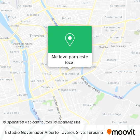 Estádio Governador Alberto Tavares Silva mapa