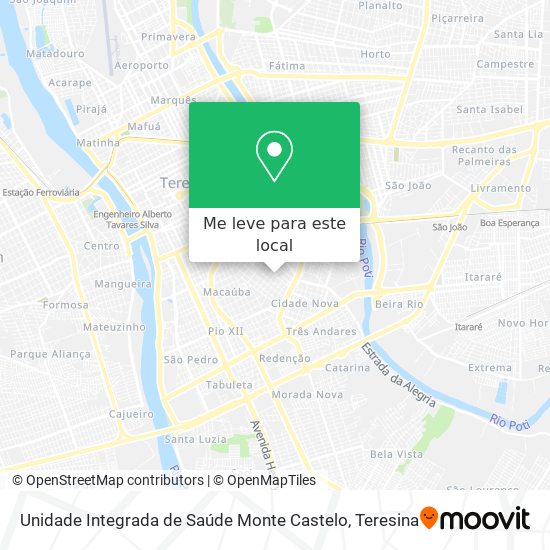 Unidade Integrada de Saúde Monte Castelo mapa