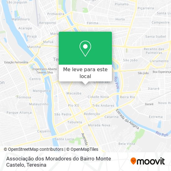 Associação dos Moradores do Bairro Monte Castelo mapa
