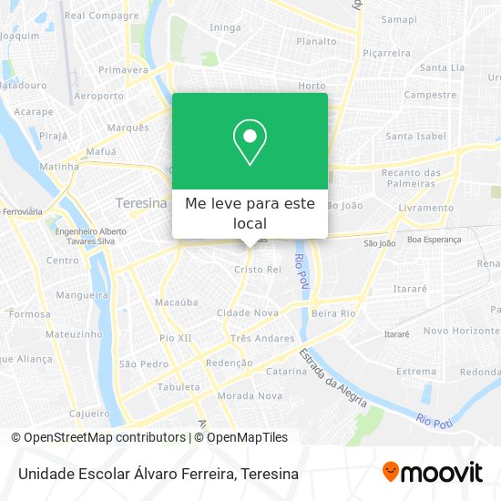 Unidade Escolar Álvaro Ferreira mapa
