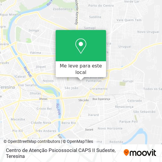 Centro de Atenção Psicossocial CAPS II Sudeste mapa