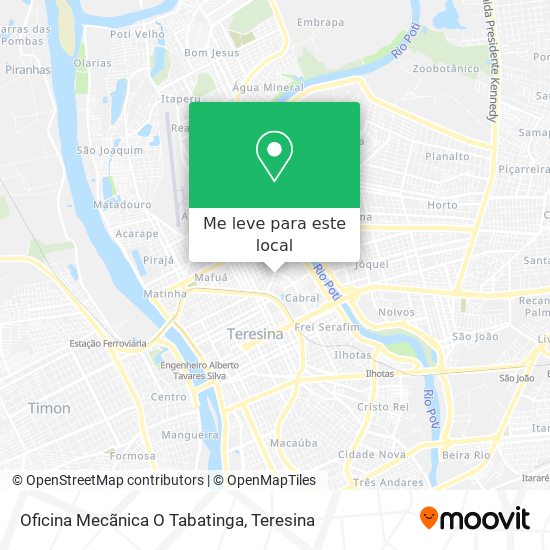 Oficina Mecãnica O Tabatinga mapa