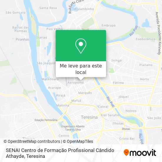 SENAI Centro de Formação Profissional Cândido Athayde mapa