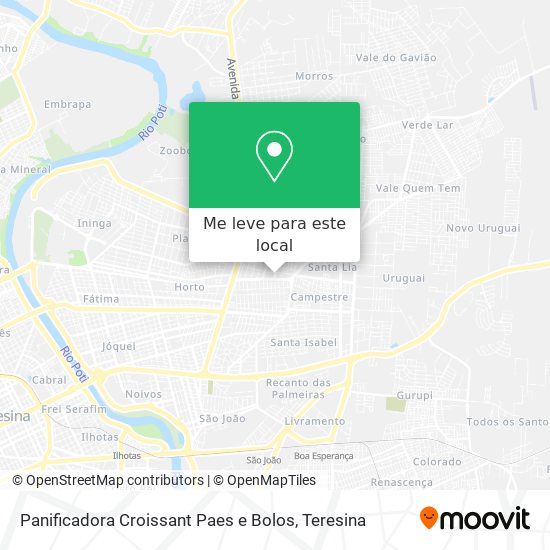 Panificadora Croissant Paes e Bolos mapa