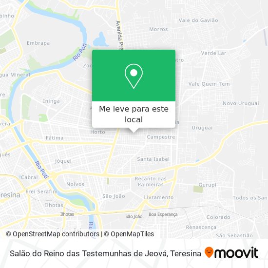 Salão do Reino das Testemunhas de Jeová mapa