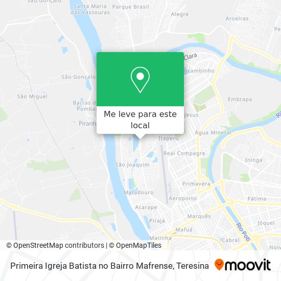 Primeira Igreja Batista no Bairro Mafrense mapa