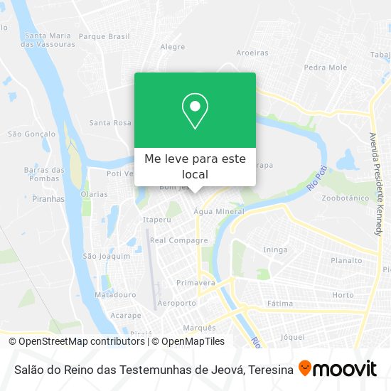 Salão do Reino das Testemunhas de Jeová mapa
