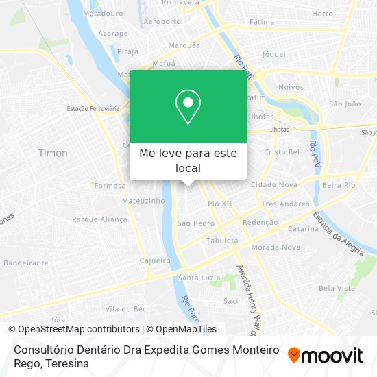 Consultório Dentário Dra Expedita Gomes Monteiro Rego mapa