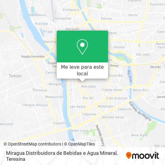 Miragua Distribuidora de Bebidas e Agua Mineral mapa