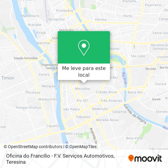 Oficina do Francílio - F.V. Serviços Automotivos mapa