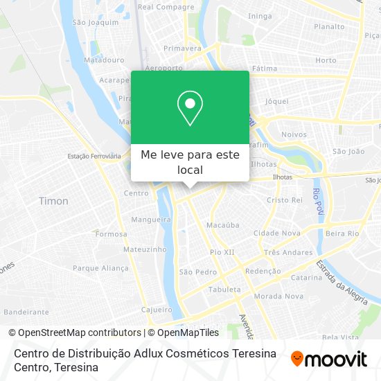 Centro de Distribuição Adlux Cosméticos Teresina Centro mapa
