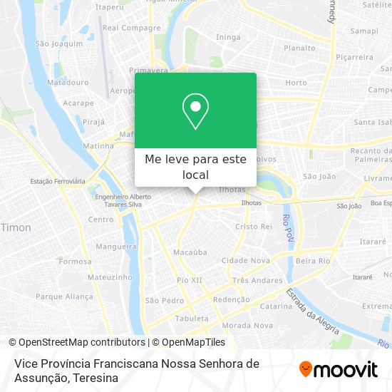 Vice Província Franciscana Nossa Senhora de Assunção mapa