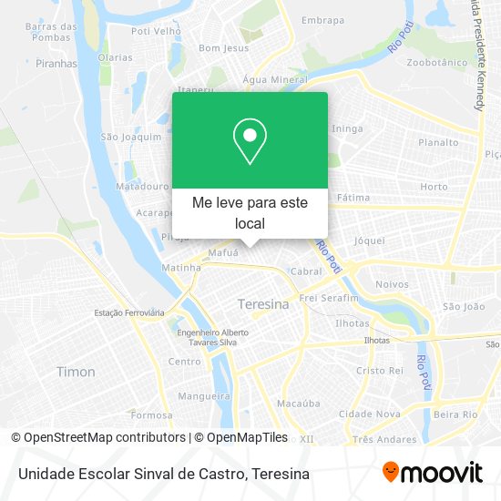 Unidade Escolar Sinval de Castro mapa