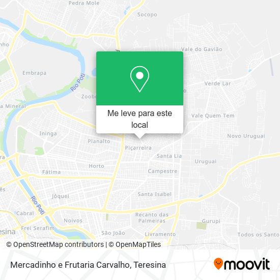 Mercadinho e Frutaria Carvalho mapa