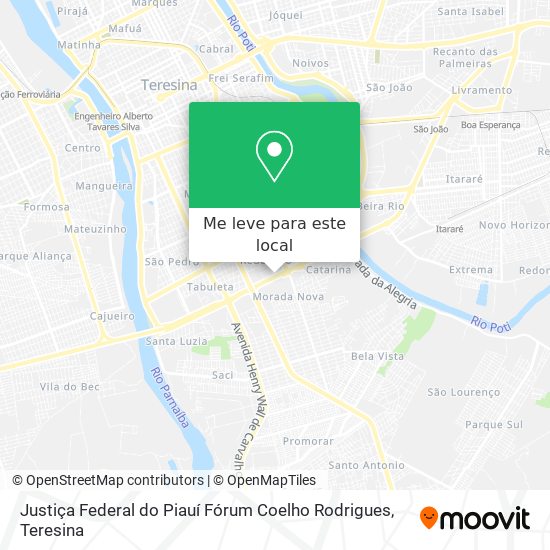 Justiça Federal do Piauí Fórum Coelho Rodrigues mapa