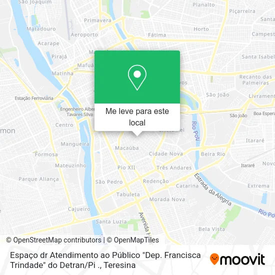 Espaço dr Atendimento ao Público "Dep. Francisca Trindade" do Detran / Pi . mapa