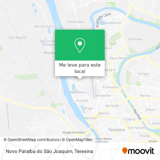 Novo Paraíba do São Joaquim mapa