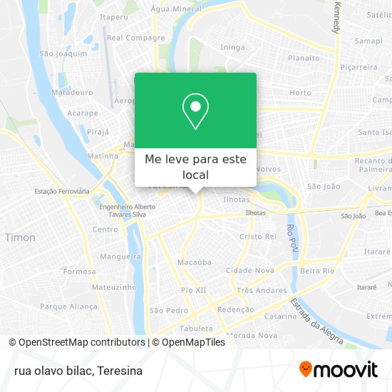 rua olavo bilac mapa