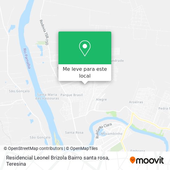 Residencial Leonel Brizola Bairro santa rosa mapa