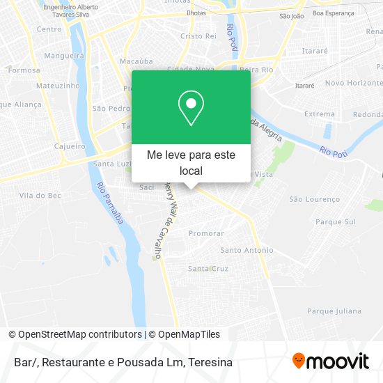 Bar/, Restaurante e Pousada Lm mapa