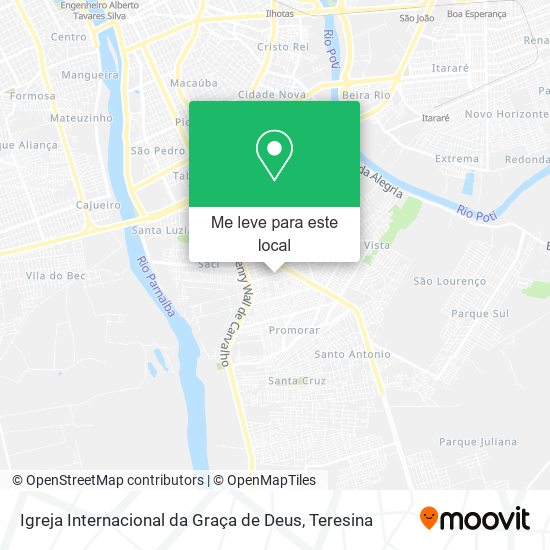 Igreja Internacional da Graça de Deus mapa