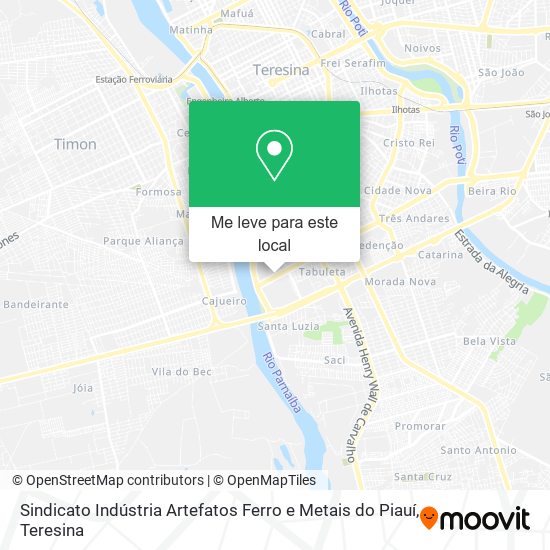 Sindicato Indústria Artefatos Ferro e Metais do Piauí mapa