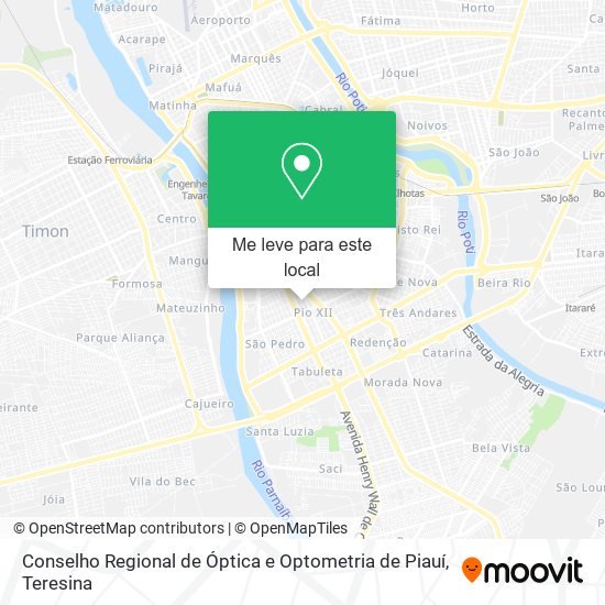 Conselho Regional de Óptica e Optometria de Piauí mapa