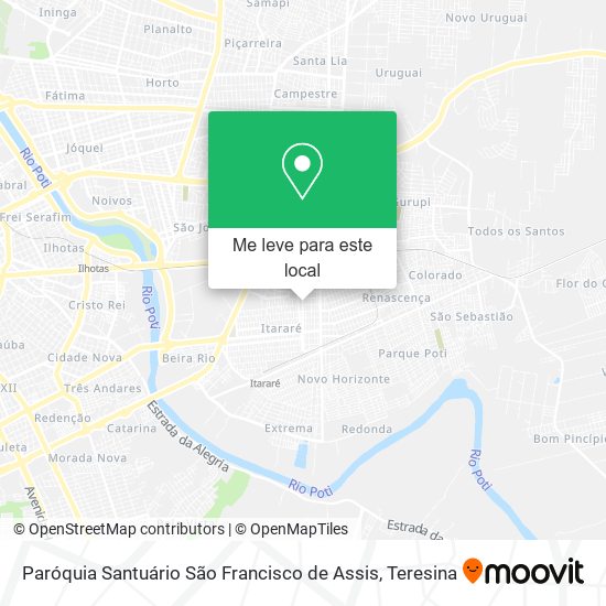 Paróquia Santuário São Francisco de Assis mapa