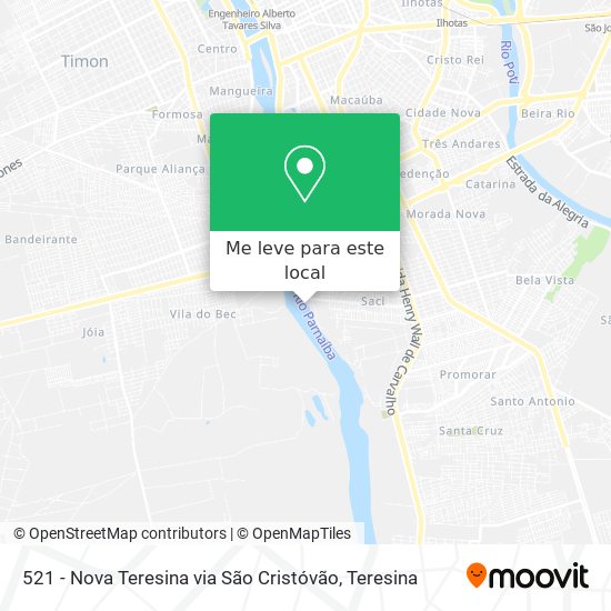 521 - Nova Teresina via São Cristóvão mapa