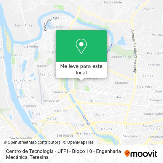 Centro de Tecnologia - UFPI - Bloco 10 - Engenharia Mecânica mapa