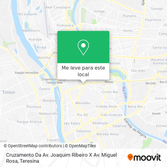 Cruzamento Da Av. Joaquim Ribeiro X Av. Miguel Rosa mapa