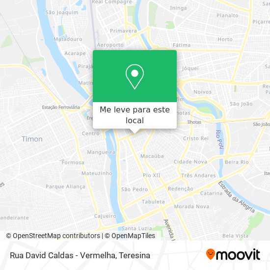 Rua David Caldas - Vermelha mapa