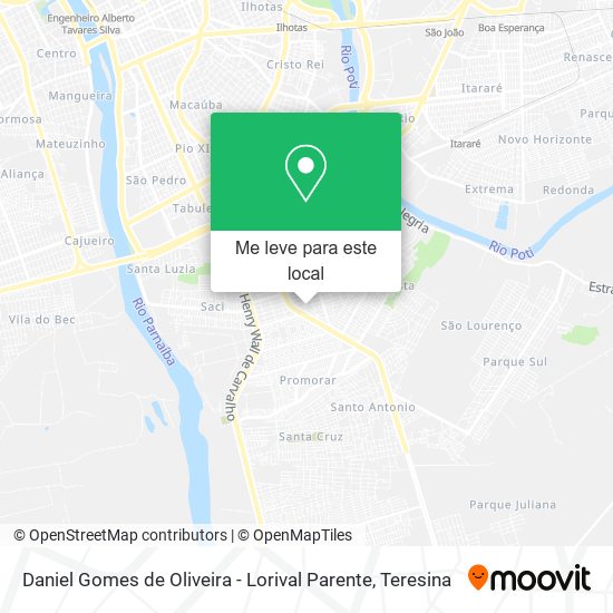 Daniel Gomes de Oliveira - Lorival Parente mapa