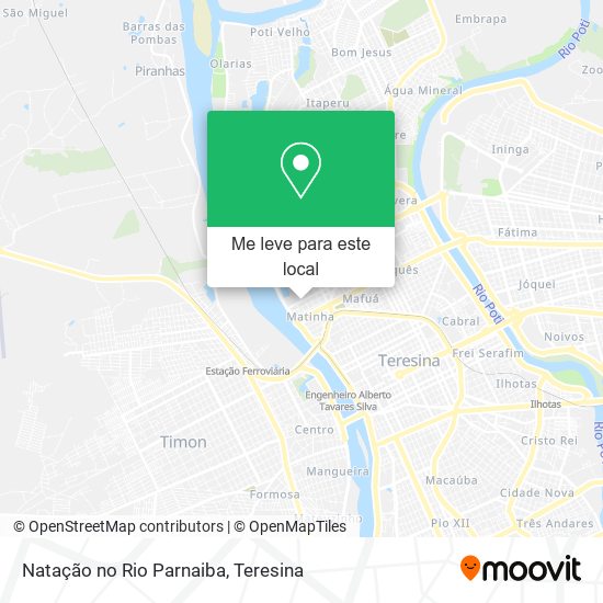 Natação no Rio Parnaiba mapa