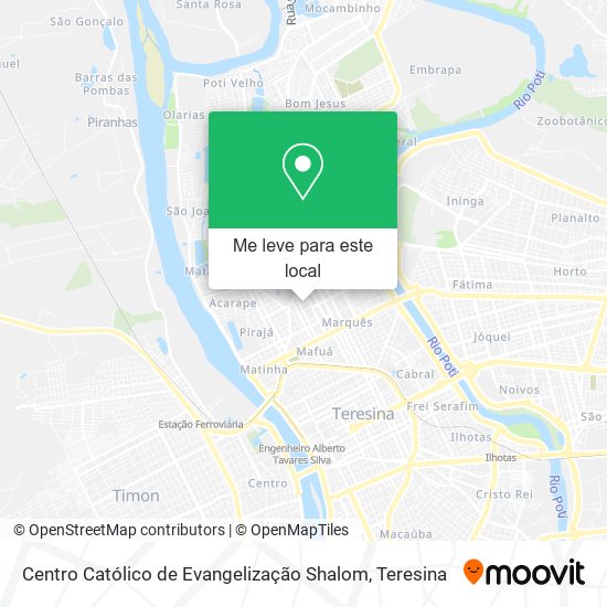 Centro Católico de Evangelização Shalom mapa