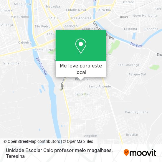 Unidade Escolar Caic profesor melo magalhaes mapa