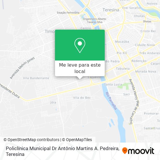 Policlínica Municipal Dr Antônio Martins A. Pedreira mapa