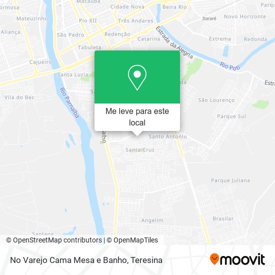 No Varejo Cama Mesa e Banho mapa