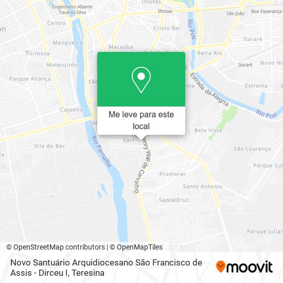 Novo Santuário Arquidiocesano São Francisco de Assis - Dirceu I mapa