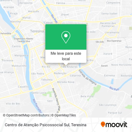 Centro de Atenção Psicossocial Sul mapa