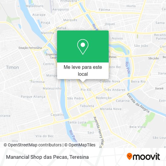 Manancial Shop das Pecas mapa