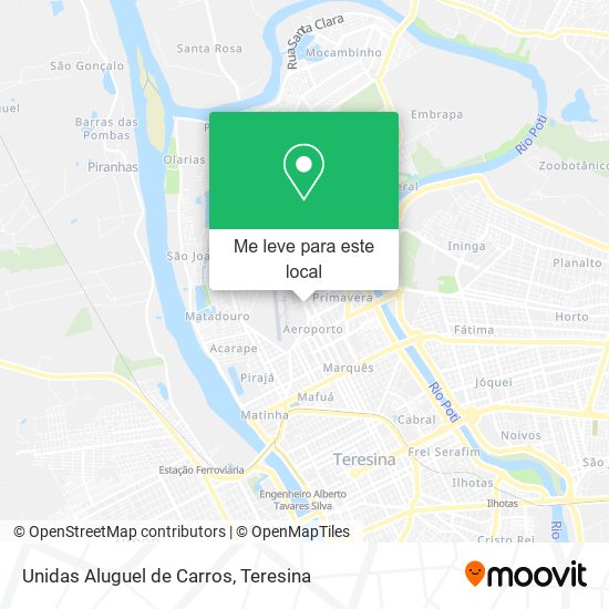 Unidas Aluguel de Carros mapa