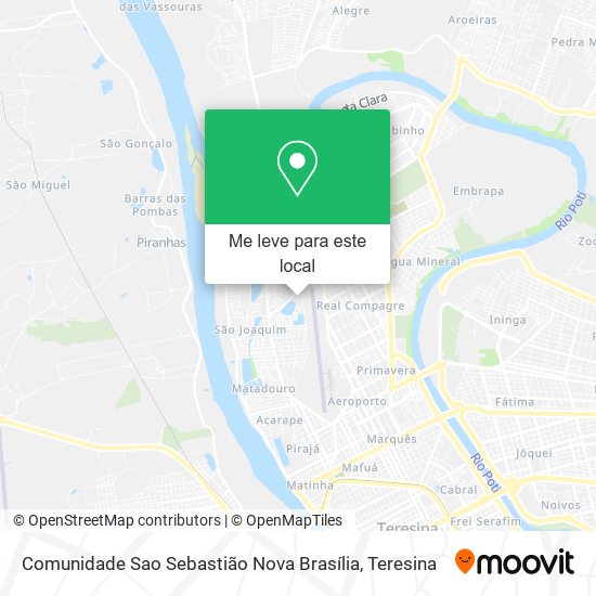 Comunidade Sao Sebastião Nova Brasília mapa