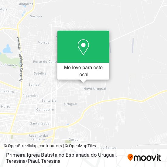 Primeira Igreja Batista no Esplanada do Uruguai, Teresina / Piauí mapa