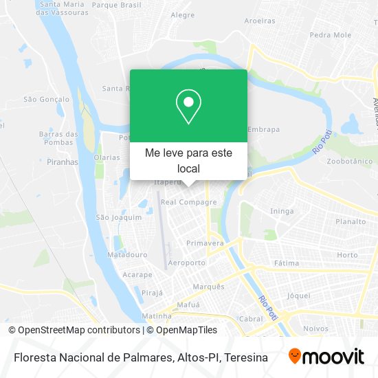 Floresta Nacional de Palmares, Altos-PI mapa