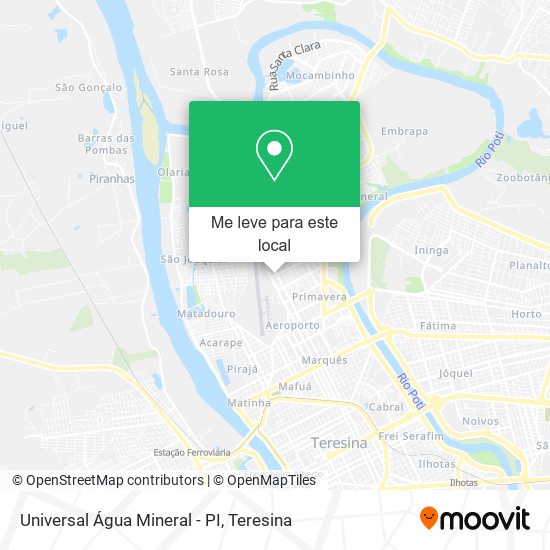 Universal Água Mineral - PI mapa