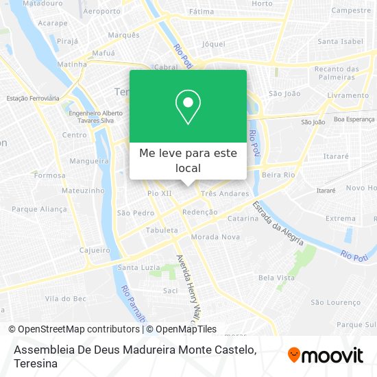 Assembleia De Deus Madureira Monte Castelo mapa